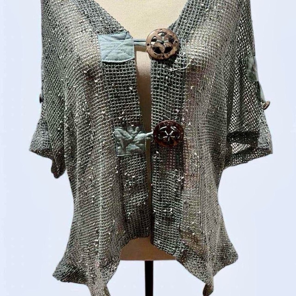 Vintage mesh button cardigan